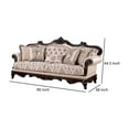 thumbnail image 5 of Vera 90 Inch Sofa, Button Tufted, Rolled Arms, Cherry Brown Solid Wood, 5 of 7