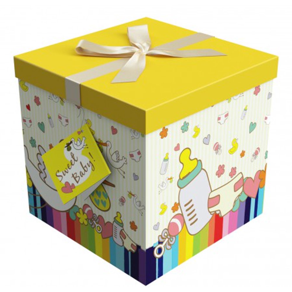 Gift Box 10x10x10 Petite Bebe Collection Easy to Assemble & Reusable
