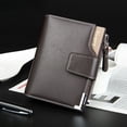 thumbnail image 4 of Cartera informal para hombre, billetera multifuncional, billetera con cierre de cremallera, billetera con tres pliegues, 4 of 5