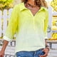thumbnail image 2 of Camisas abotonadas de manga larga con cuello en V fruncido para mujer Tops delgados versátiles Pompotops FGAJ13711, 2 of 5