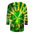thumbnail image 5 of successthop Green Womens Plus Size Tops 3/4 Sleeve Loose St Patricks Day Round Neck Polyester Casual St. Patricks Day Blouse Tops for Irish Themed Gifts 3XL, 5 of 5