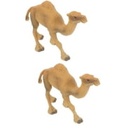 Set of 2 Simulation Camel Model Ornament Camel Statue Christmas Gifts Kids Decorative Camel Decor Child