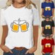 thumbnail image 1 of Fiudx Ofertas Relámpago Camiseta de Manga Corta con Cuello Redondo y Estampado Informal de Oktoberfest para Mujer, Top de Manga Corta con Cuello Redondo, 1 of 4