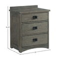 thumbnail image 2 of Intercon 3 Drawer Nightstand in Brushed Pewter, 2 of 4