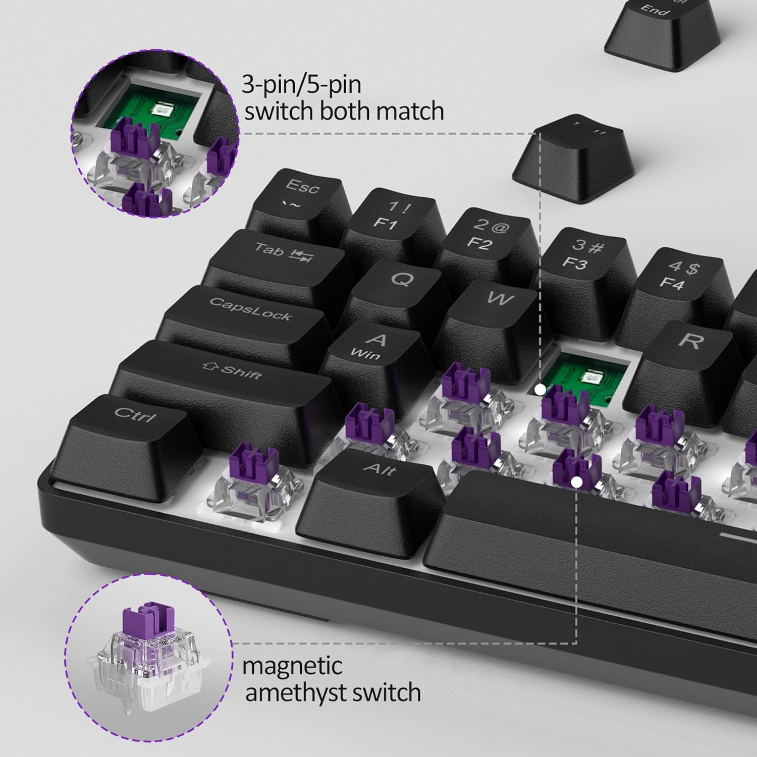MageGee 60% Rapid Trigger Gaming Keyboard, Hall Effect Magnetic Switch, Actuation Point Adjustable, Hot Swappable RGB Backlit Wired Keyboard with Arrow Keys