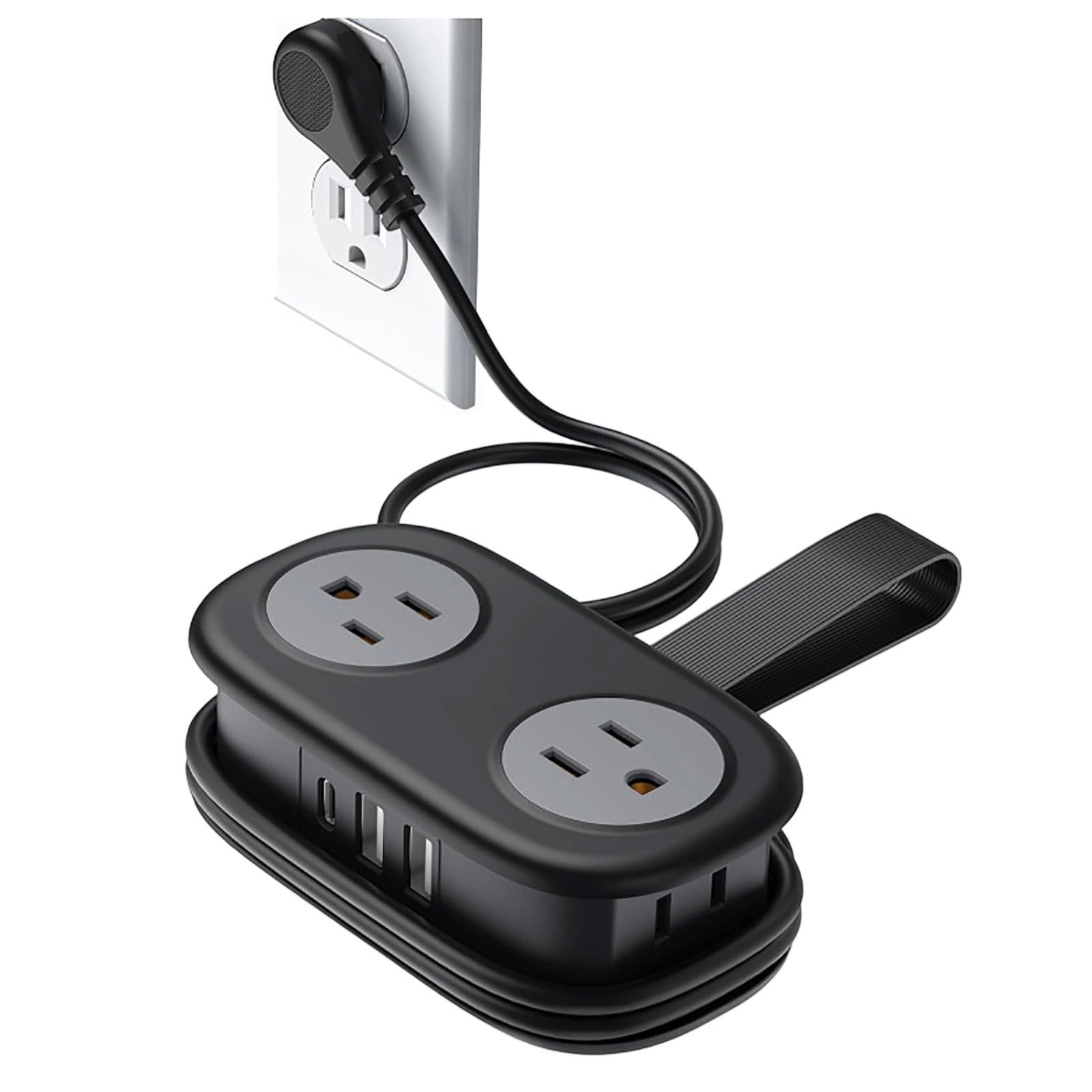 7 In One Power Strip Travel Power Strip With 4 AC USB Ports Extension Cord For Home College Dorm Electrical Tool