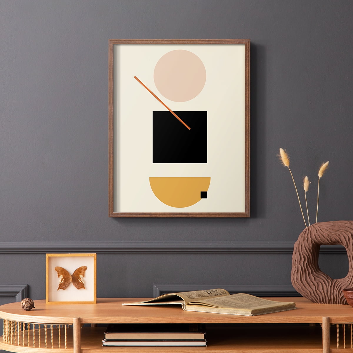 Simple Shape in Brown Solid Wood 8 x 10 Framed Print