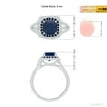 thumbnail image 4 of ANGARA Natural 1 Ct Cushion Sapphire Double Halo Split Shank Two Tone Ring in 14K White Gold for Women (Size-6mm) | September Birthstone, Anniversary, Jewelry Gift for Women | Natural Sapphire Ring, 4 of 9