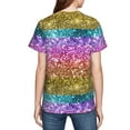thumbnail image 7 of Wukai Glitter Rainbow Youth Unisex Short Sleeve T-Shirt for Boys, Girls, Teens, and Kids-X-Large, 7 of 7