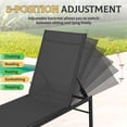 thumbnail image 4 of SUNCROWN Aluminum Outdoor Chaise Lounge Chair - 5-Position Adjustable Recliner with Full Flat Tanning Mode, Portable Design for Poolside, Patio, Deck, Backyard, Lawn & Beach, 2 Piece-Black, 4 of 8