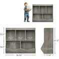 thumbnail image 3 of 2 Tier Kids Bookshelf Toy Storage Organizer Wood Toy Storage Cabinet Children's Toy Shelf Kids Book Rack Storage Bookshelf Toddler Book Toy Shelf for Playroom, Bedroom, Nursery, Hallway, Kindergarten, 3 of 18
