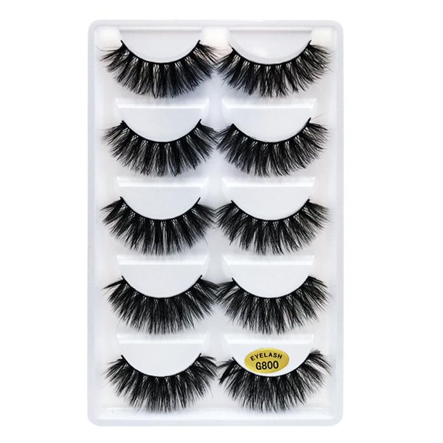 5 pares de pestañas postizas naturales 3D, volumen, pestañas largas, maquillaje de extensión jinwen Pestañas postizas