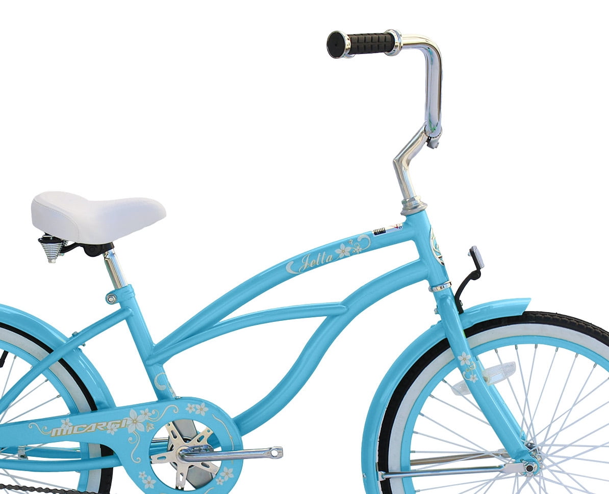 Wonder Wheels 20" Beach Cruiser Single Speed Bicycle, Bike, Baby Blue Rims - Baby Blue