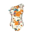 thumbnail image 5 of Wukai Squirrel With Colorful Tail Chic One Shoulder Swimwear with Ruffle Design and Tummy Control Skirt: Fashionable, Supportive, Comfortable for Beach-Medium, 5 of 7