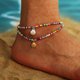 thumbnail image 1 of Tobillera con Cuentas Bohemias JAMW 2 uds Cadena de Concha Dorada, 1 of 5