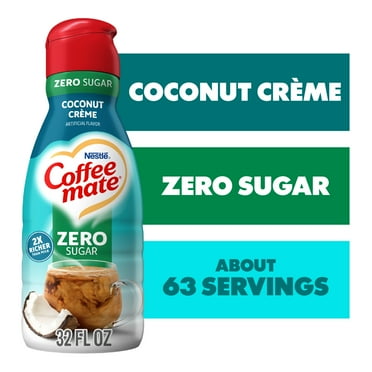 Nestle Coffee Mate Zero Sugar Coconut Creme Liquid Coffee Creamer, 32 fl oz Bottle