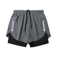thumbnail image 2 of sunsanly Men Swim Shorts Slim Fit Double Layers Quick Dry Conservative Breathable Swimming Drawstring Elastic Waist Swimming Trunks Water Sports Jogging Shorts, 2 of 8