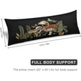 thumbnail image 2 of Black Mushroom Forest Green Leaves Meadow Floral Butterfly Dragonfly Navy Mushroom Body Pillow Cover Soft Long Pillow Case Protector with Zipper Large Cushion Covers Farmhouse Decorative Bedding for, 2 of 6