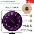thumbnail image 3 of Purple Neon Clock Wall Decor Modern Home Decor 10-Inch Silent Wooden Wall Clock, Battery Operated (AA Batteries Not Included), Artistic Home Decor, 3 of 7