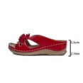 thumbnail image 4 of Guzom Size 7 Womens Wide Width Sandals for 2025 Summer Ladies Wedge Red Slides Beach Open Toe Slippers for Adult Woman Platform Sandals Shoes, 4 of 9