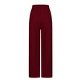 thumbnail image 5 of AJTQTH Lounge Pants Trousers for Women Drawstring Casual Wide-Leg Flared Pants with Pockets Stretchy Loose Pants Red XXL, 5 of 7