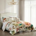 thumbnail image 3 of Bebejan Antique Flowers 5 Piece Comforter Set, King, Ivory, 100% Cotton Sateen, Reversible, All Season, Cozy Comfort, 3 of 12
