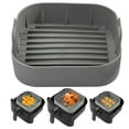 thumbnail image 3 of ZenCart Silicone Air Fryer Baking Pan with Handles Non-Stick Reusable Square Airfryer Liners Basket for 4-6 QT Air Fryer Accessories for Even Heating, 3 of 7