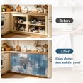 thumbnail image 4 of Blue Grey Cabinet Curtains 28"W x 35"L, Dustproof Sink Skirt Curtain for Kitchen Bathroom, Modern Oil Painting Art Abstract Adhesive Desk Skirt Short Curtains for Laundry Room Closet Shoe Rack, 4 of 8