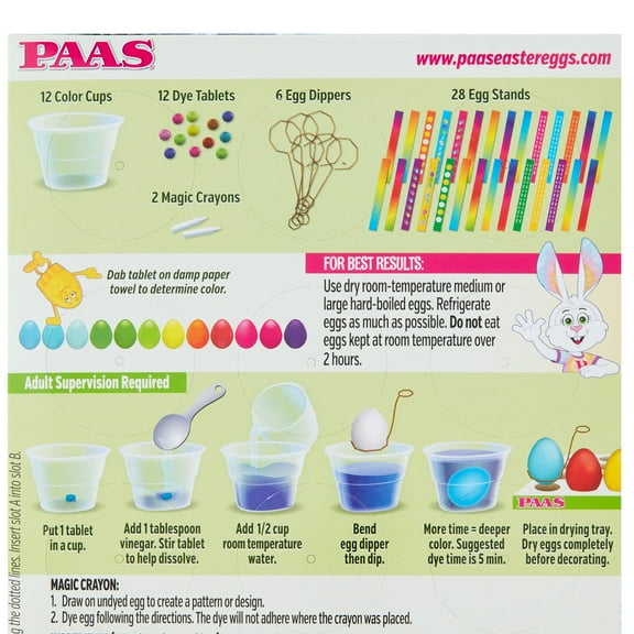 PAAS Easter Egg Decorating and Dye Kit, Megga Color Cups, Multicolor