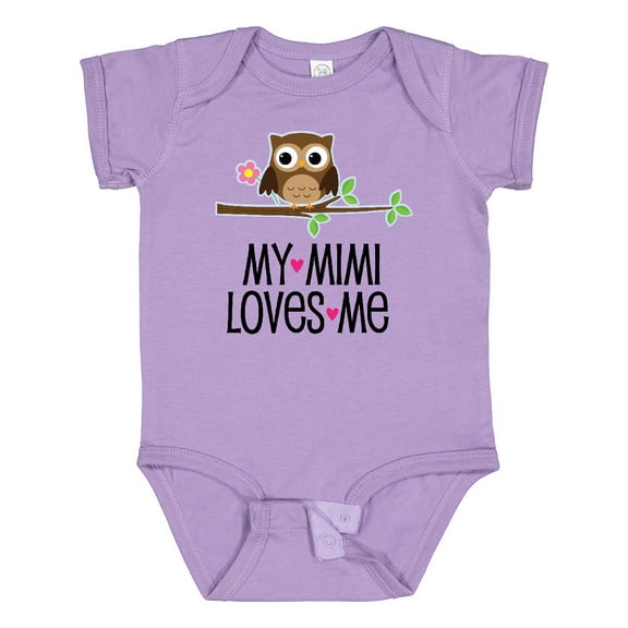 Inktastic My Mimi Loves Me Girls Owl Girls Baby Bodysuit
