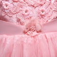 thumbnail image 7 of Girls Dress Floral Embroidered Lace Sleeveless Tulle Wedding Bridesmaid Birthday Formal Party Long Tutu Dresses Kids Princess Evening Prom Ball Gown Pink 11-12Years, 7 of 7