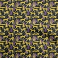 thumbnail image 1 of oneOoneViscoseJerseyYellowFabricTropicalLeafWithAnimalDiyClothingQuiltingFabricPrintFabricByYard60InchWide, 1 of 4