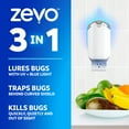 thumbnail image 5 of Zevo Flying Insect Indoor Fly Trap Full Size: Easy, Mess-Free Solution - Light Trap Catches & Kills House Flies, Fruit Flies, Gnats, & More (1 Plug in Device & 1 Cartridge), 5 of 12