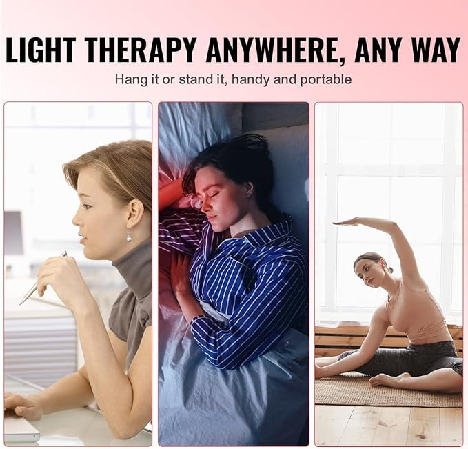 Dr.pedi Red Light Therapy Panel , 60 Dual-Chip LED, 660nm Red & 850nm Near Infrared Combo, High Power 80W Panel for Skin & Body Wellness, 17.3" x 9.4"