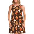 thumbnail image 1 of Easygdp Christmas Gingerbread Cookies para Vestido Transpirable de Mujer, Vestido Suelto de Manga Corta con Pliegues y Bolsillos para el Verano, 1 of 7