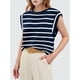 thumbnail image 2 of Camiseta Sin Mangas Informal de Verano para Mujer, Rayas Azul Marino, Talla L, 2 of 6