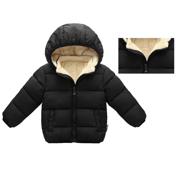 Boys Coat & Jacket Kids Toddler Solid Winter Hooded Outerwear Thick Warm Clothes Outfit