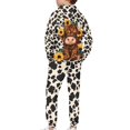 thumbnail image 2 of Uorisanigo Girls Boys Sweatsuit Set 2PCS Fall Warm Long Sleeve Baby Highland Cow Print Hoodies Sweatshirt and Jogger Pants Winter Outfits Pullover Kids Clothes, 2 of 7