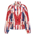 thumbnail image 5 of Jackets for Women Winter Coat Jackets Flannel Stand Collar Jacket(America Flag Butterfly,Size:S-4XL), 5 of 7