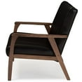 thumbnail image 4 of Allora Faux Leather Loveseat in Dark Espresso and Walnut, 4 of 6