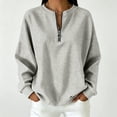 thumbnail image 2 of NominalSnug Womens Fleece Sweatshirts with Pockets Half Zip Cotton Pullover Tops Quarter Zipper Hoodies Fall Winter Clothing, 2 of 8