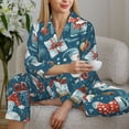 thumbnail image 6 of Honeii Christmas Snowman Gift Print Women's Pajama Sets Long Sleeve Button Down Sleepwear Nightwear Soft Pjs Lounge Sets 2PCS-XX-Large, 6 of 7