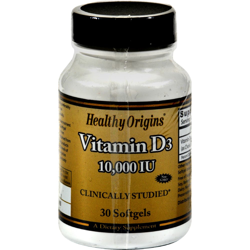 Healthy Origins Vitamin D3 - 10000 IU - 30 Softgels - Walmart.com ...