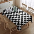 thumbnail image 2 of Black and White Checkered Pattern Rectangle Tablecloth 60"x84",Waterproof Polyester Rectangle Table Cloth, Wipeable Spillproof Polyester Tablecloth for Dining, Camping, Indoor and Outdoor, 2 of 5