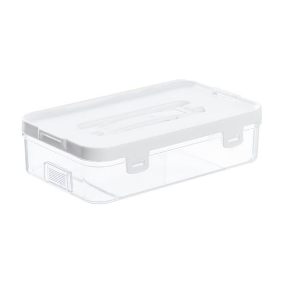 TopLLC Clear Plastic Storage Container With Lid A Handle- Multipurpose CraftsOrganizers And Storage Box- Easy Carry A Stack Flat Storage Box For Pencils Markers Crayon Storage devices