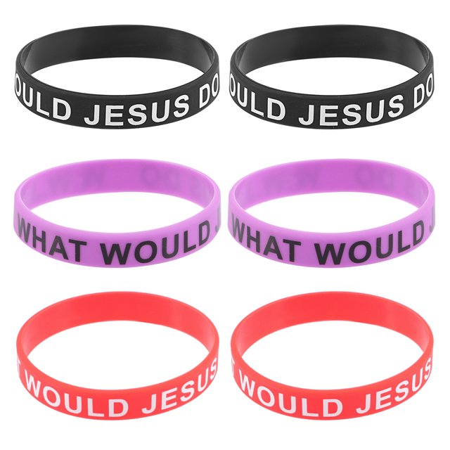 Etereauty Bracelet Silicone Wwjd Wristbands Bracelets Rubber Wristband