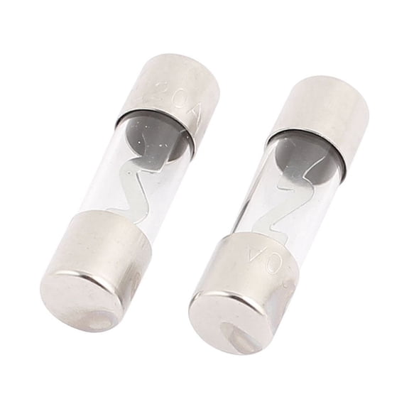 2 Pcs Standard Glass Car Audio Power Wire AGU Fuses 20A 38mm x 10mm