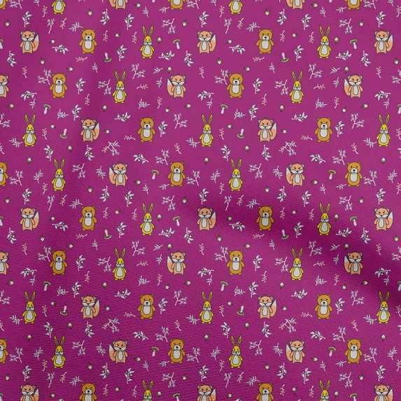 oneOone Viscose Chiffon Dark Magenta Fabric Animal Sewing Fabric By The Yard Printed Diy Clothing Sewing Supplies 42 Inch Wide
