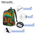 thumbnail image 4 of Naloa Chameleon Canvas Backpack for Men Women Rucksack Casual Travel Daypack College Tote Satchel Bookbag for Teens-Small, 4 of 7