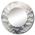thumbnail image 2 of Designart "Minimalist Beauty Of White Dahlias" Dahlia Rund Mirror For Wall Decor - Large Black Round Printed Mirror - Traditional Round Office Mirror - 29" x 29", 2 of 6